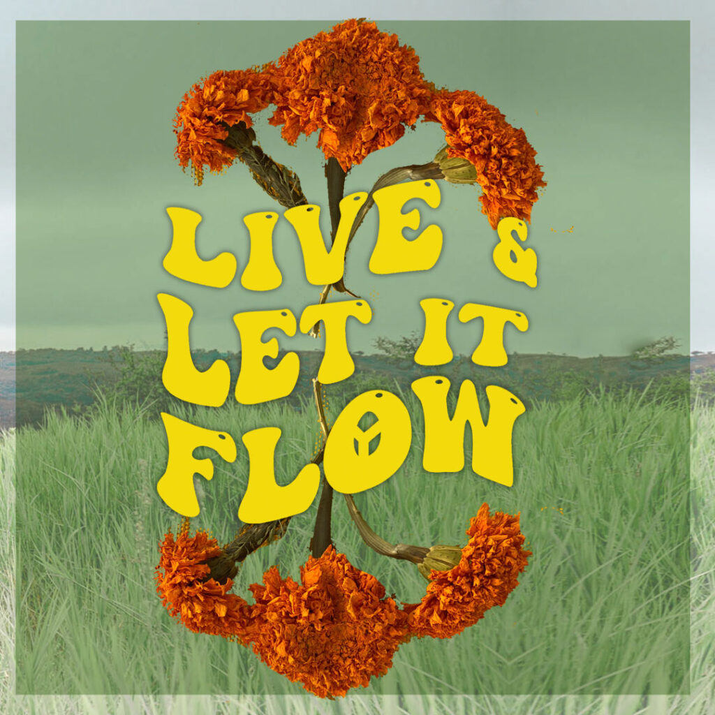 Live and Let It Flow, a collection of bandanas and articles dyed with Cempasuchil Flower Petals from sustainable fashion brand Matchi and Company, collaboration with MakeMake Organic Farm on the slopes of the Colima volcano
